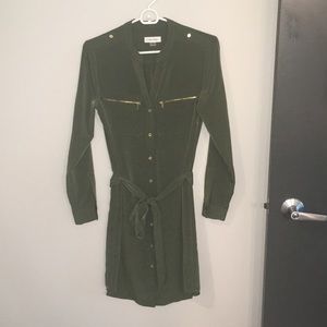 Calvin Klein utility shirt dress, green, size 2